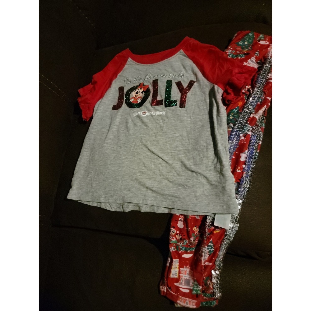 Walt Disney world tis the season to be jolly minnie top small 6 leggings xs 5
